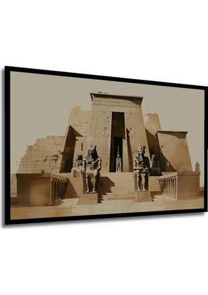 Çerçeve Görünümlü Kış Ormanında Viking Yağlı Boya Görünümlü Dekoratif Ahşap Işyeri/ofis Kare Tablo modelleri