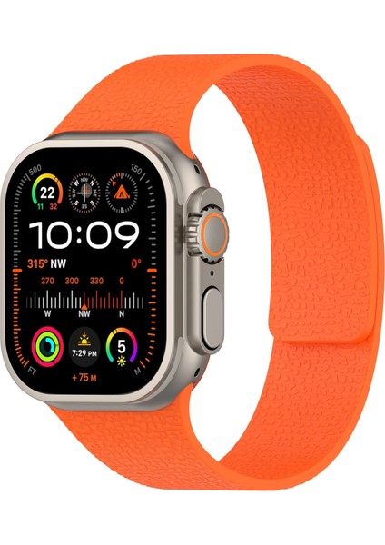 Apple Watch 11-10 46MM 9 8 7 45MM Se 6 5 4 44 Ultra 49MM Uyumlu Manyetik Silikon Deri Dokulu Kordon modelleri