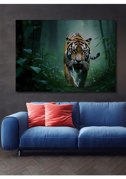 Savana Yollarında Yağlı Boya Görünümlü Leopar Sanatı Ev/işyeri/ofis/salon Ahşap Dekoratif Kare Tablo