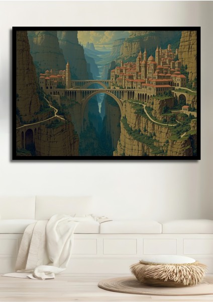 Çerçeve Görünümlü Müzik Notaları Sol Anahtarı Kara Kalem Görünümlü Dekoratif Ahşap Ofis Kare Tablo