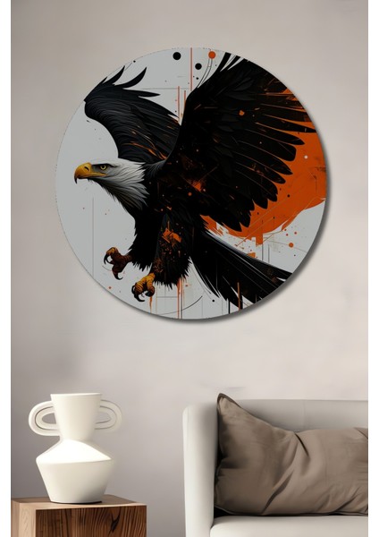 Tarihi Savaş Alanı Yağlı Boya Görünümlü Dekoratif Ahşap Ev/işyeri/ofis Yuvarlak Tablo