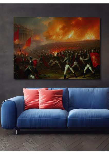 Efsanevi Çin Ejderhası Yağlı Boya Görünümlü Dekoratif Ahşap Ev/işyeri/ofis Kare Tablo