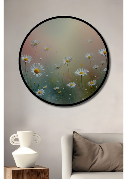 Çerçeve Görünümlü Yıldızlı Gökyüzü Altında Klasik Mimari Yağlı Boya Görünümlü Ahşap Ofis Tablo