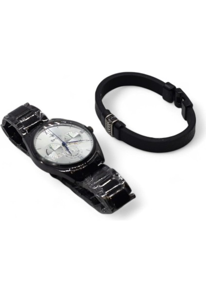 S Polo Erkek Saat Bileklik Kombin Set Kutu Stil-2 Siyah Renk modelleri
