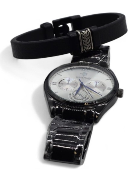S Polo Erkek Saat Bileklik Kombin Set Kutu Stil-2 Siyah Renk fırsatları