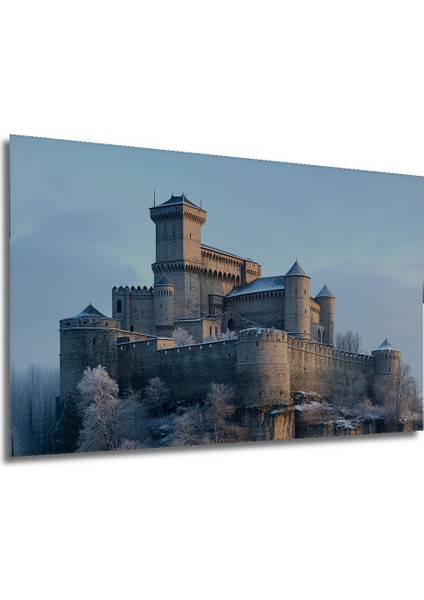 Denizdeki Işıltılı Taş Ev Yağlı Boya Görünümlü Dekoratif Ahşap Ev/işyeri/ofis Kare Tablo modelleri