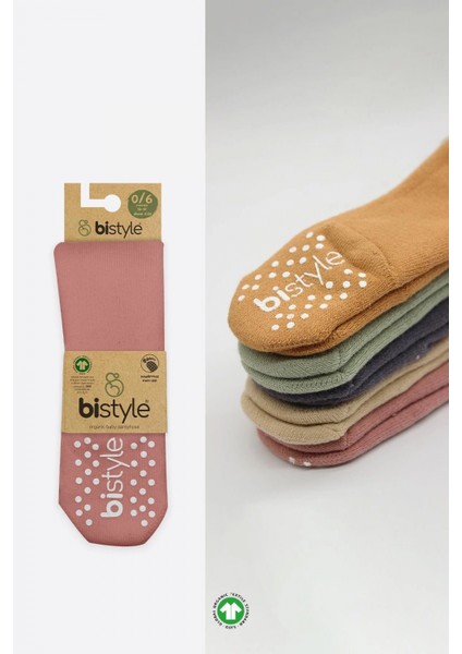 Bistyle Tekli Kaymaz Mix Havlu Külotlu Çorap 50501 Pudra