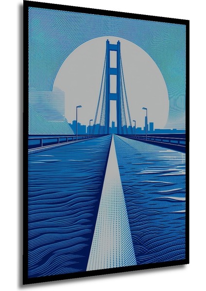 Çerçeve Görünümlü Huzurlu Sonbahar Şelalesi Yağlı Boya Görünümlü Dekoratif Ahşap Ofis Kare Tablo modelleri