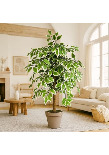 Yapay Ağaç Benjamin Kar Beyaz 120 cm KAYRAFLOW16, One Size