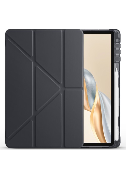 Honor Pad X9 Pro Uyumlu Kılıf Üçe Katlanan Kalem Bölmeli Standlı Tablet Kılıfı Uyandırma Özellikli modelleri