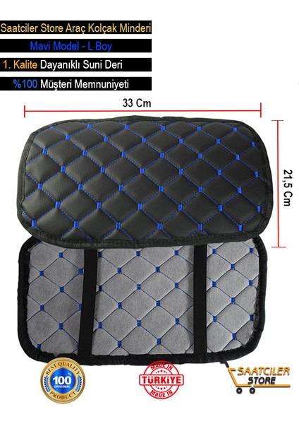 Renault Clio 3 2005-2012 Mixgiftz Deri Oto Kolçak Kılıfı Örtüsü Capitone Süngerli Mavi Nakışlı fiyatları