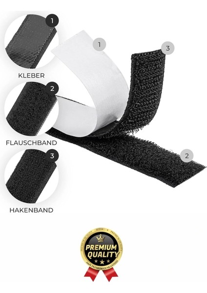 Ultra Güçlü Iz Bırakmaz Çivisiz Tablo Çerçeve Asma Kendinden Yapışkanlı Siyah Cırt Bant 4'lü Set