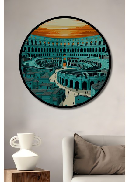 Gotik Mumlar ve Kafatası Yağlı Boya Görünümlü Dekoratif Ahşap Ev/işyeri/ofis Kare Tablo