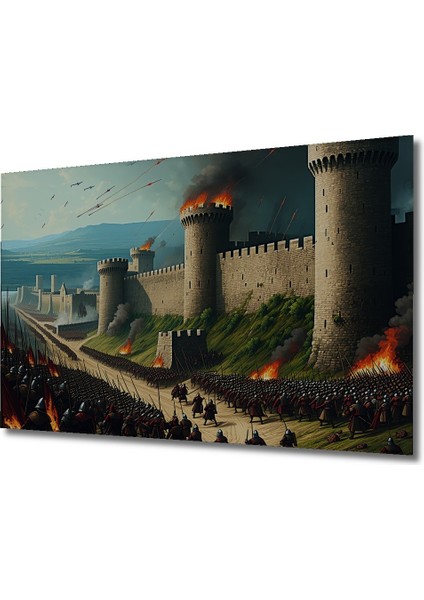 Sakin Şelale Orman Manzarası Yağlı Boya Görünümlü Dekoratif Ahşap Ev/işyeri/ofis Yuvarlak Tablo fiyatları