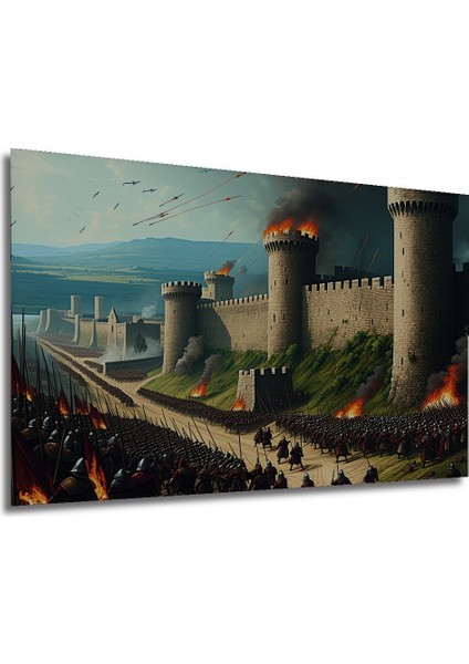 Sakin Şelale Orman Manzarası Yağlı Boya Görünümlü Dekoratif Ahşap Ev/işyeri/ofis Yuvarlak Tablo modelleri