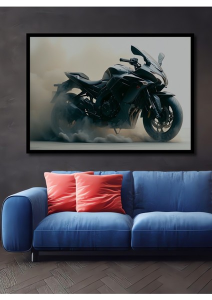 Tanklar ve Gemilerle Savaş Alanı Yağlı Boya Görünümlü Dekoratif Ahşap Ev/işyeri/ofis Kare Tablo