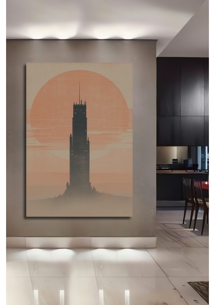 Pisa Kulesi Yağlı Boya Görünümlü Dekoratif Ahşap Ev/işyeri/ofis Kare Tablo