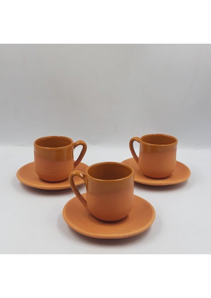 Kırmızı Renkli Toprak Fincan Takımı 6’lı Set indirimleri