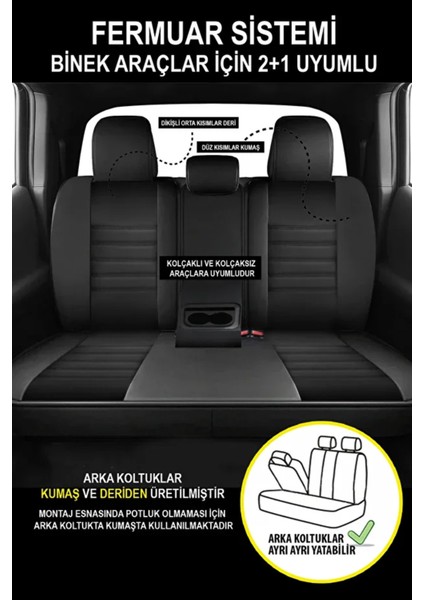 Mini Countryman (F60) Cooper S 2.0 (192 Hp) All4 2017 Uyumlu Taş Serisi Deri Siyah Oto Kılıfı Tam Set fırsatları