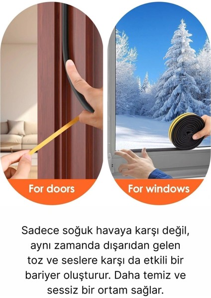 Güçlü Kendinden Yapışkanlı Kapı Pencere Soğuk Hava Geçirmez Yalıtım Izolasyon Gri Fitil 2 Metre fırsatları