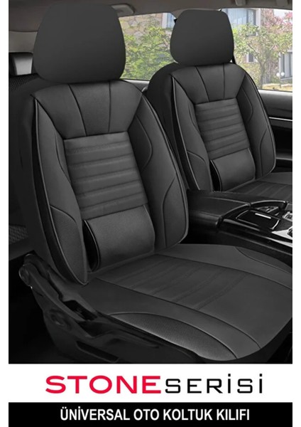 Hyundai Accent 2000 2016 Uyumlu Taş Serisi Deri Siyah Oto Kılıfı Tam Set
