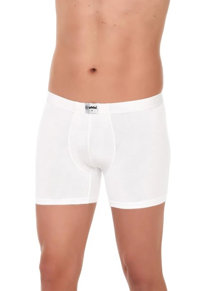Erkek 4'lü Beyaz Bambu Likralı Boxer