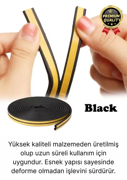 Güçlü Kendinden Yapışkanlı Kapı Pencere Soğuk Hava Geçirmez Yalıtım Izolasyon Siyah Fitil 4 Metre fiyatları