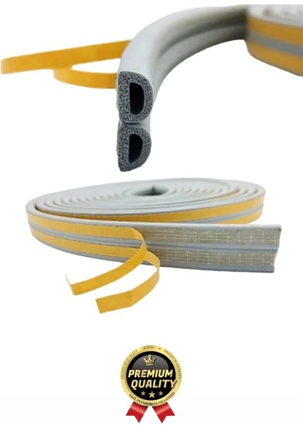 Güçlü Kendinden Yapışkanlı Kapı Pencere Soğuk Hava Geçirmez Yalıtım Izolasyon Gri Fitil 20 Metre