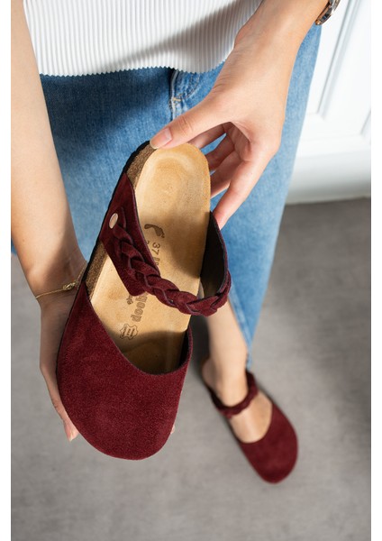 Lugano-S Hakiki Deri Mantar Taban Ortopedik Kadın Terlik modelleri