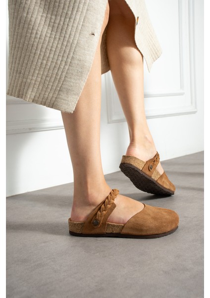 Lugano-S Hakiki Deri Mantar Taban Ortopedik Kadın Terlik modelleri