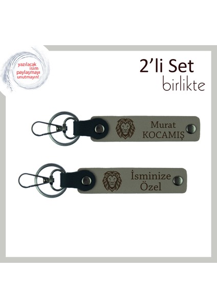 Kaplan Ruhunu Yansıtan Doğum Günü Sürprizi, Isminize Özel Kişisel Anahtarlık Takımı, Kül Gri-Kül Gri