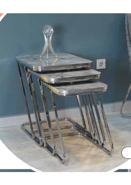 Mim Mermer - Gümüş Z Zigon Sehpa