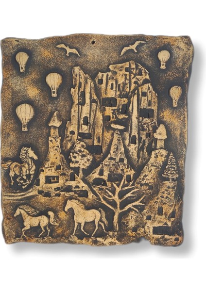 Kapadokya Manzarası Rölyef Pano