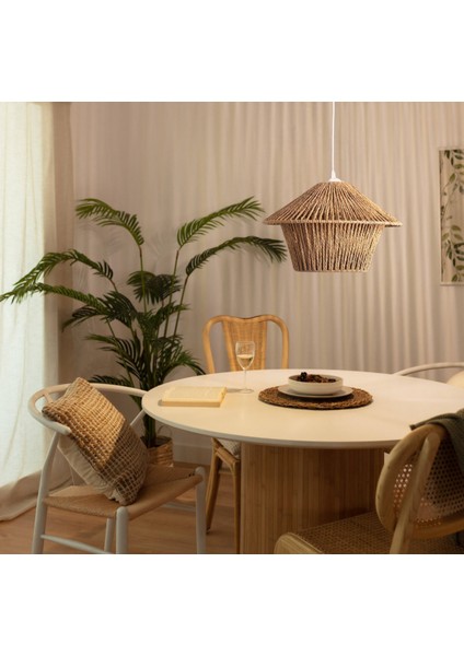 Mantar Bohem Avize, Modern Bohem Tarz, Rustik Avize, E27 Duylu, Cafe Aydınlatma