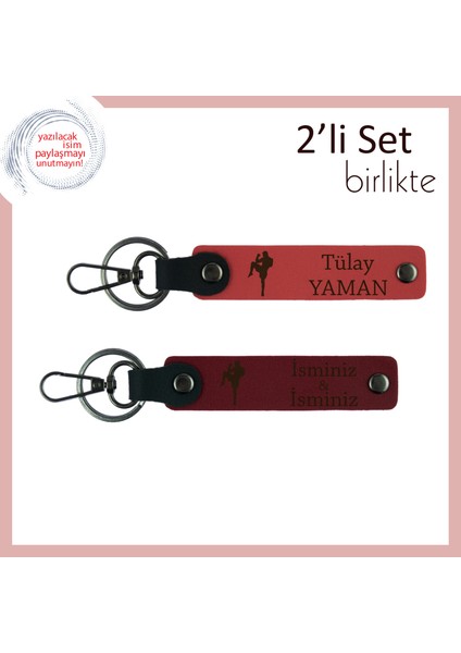 Tekvando Motifli Stil Sahibi Hediyelik, Sporcu Ruhlu Kız Kardeşe Kalıcı Anahtarlık, Nar Çiçeği-Bordo