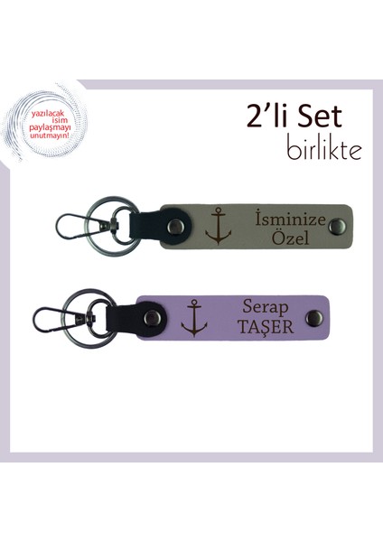 Yat Kulübü Anılarına Eşlik Edecek Armağan, Çapa Figürlü Kişiye Özel Anahtarlık, Kül Gri-Mor Menekşe