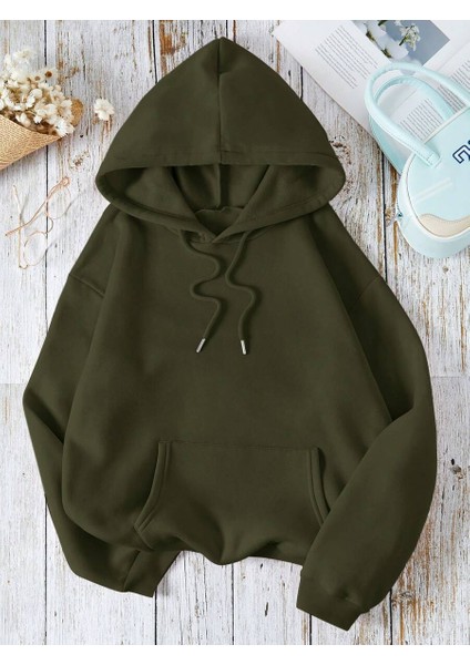 Kadın Polarlı Kapüşonlu Sweatshirt