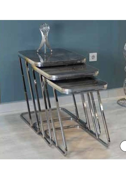 Mim Antrasit - Gümüş Z Zigon Sehpa