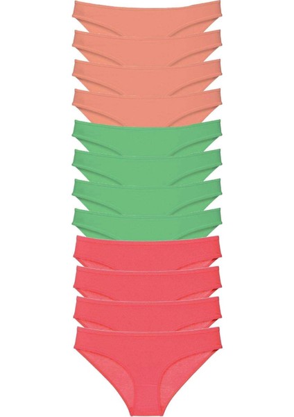 12 Adet Süper Eko Set Likralı Kadın Slip Külot 509