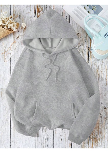 Kadın Polarlı Kapüşonlu Sweatshirt