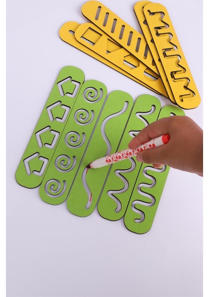 Montessori Çizim Seti, Ahşap Eğitici Çizgi Çalışmaları, Okul Öncesi Eğitim Seti fiyatları