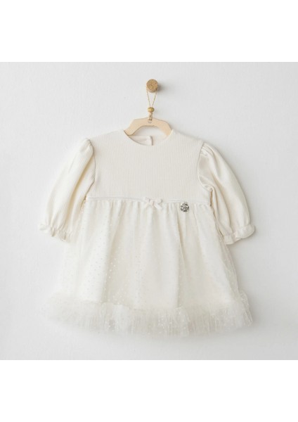 Andywawa AC26257 Baby Bow Bliss Elbise Ekru