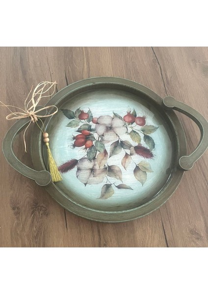 Ahşap El Boyaması Sunum Tepsi,servis Tepsi,çay Kahve Tepsi ,ahşap Tepsi ,orta Boy fiyatları