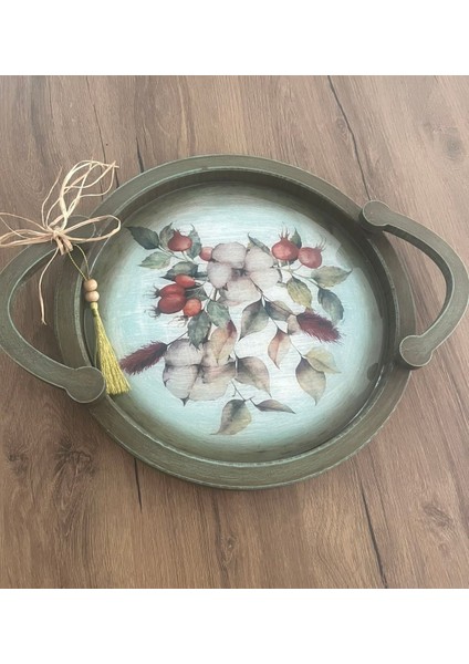 Ahşap El Boyaması Sunum Tepsi,servis Tepsi,çay Kahve Tepsi ,ahşap Tepsi ,orta Boy indirimleri