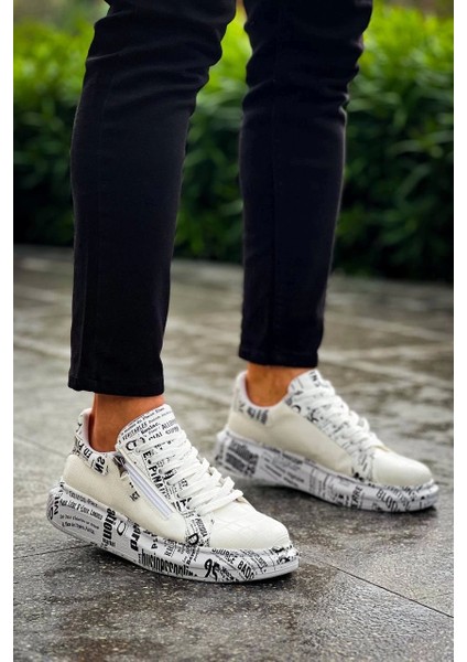 Kb-02 Kuback Bağcıklı Crocodile Beyaz Gazete Günlük Erkek Ayakkabı