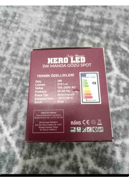 led 3 Watt Manda Gözü Spot fiyatları