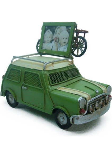 Dekoratif Metal Araba Çerçeveli ve Kumbaralı