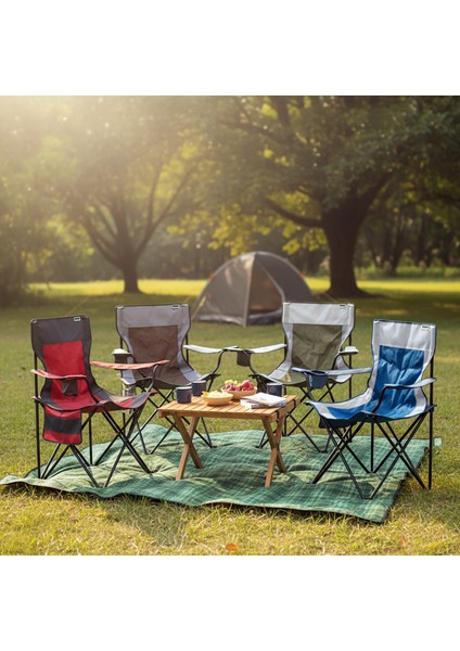 Kamp Sandalyesi, Outdoor, Plaj ve Piknik Için Katlanır Kamp Sandalyesi, Xl Boy- Yeşil - Beyaz