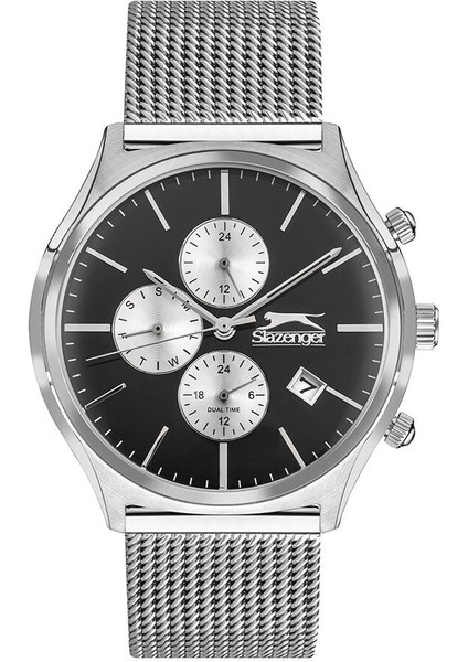 SL.09.1824.2.01 Erkek Kol Saati | 41MM Paslanmaz Çelik, Dual Time
