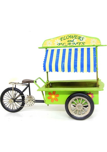 Dekoratif Metal Üç Tekerlekli Çiçek Arabası